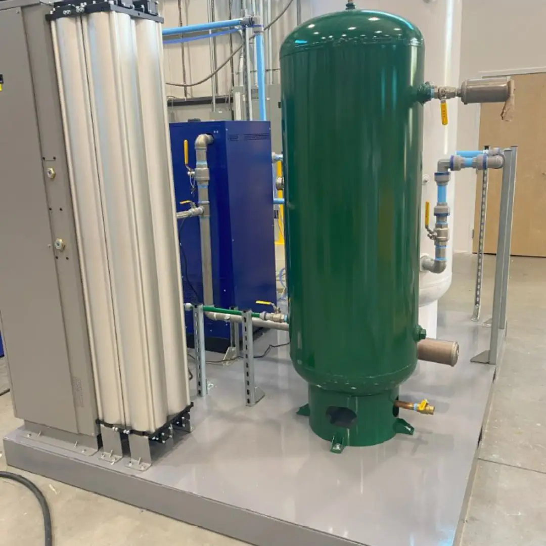 Skid packaged compressed air system for manufacturing facility back