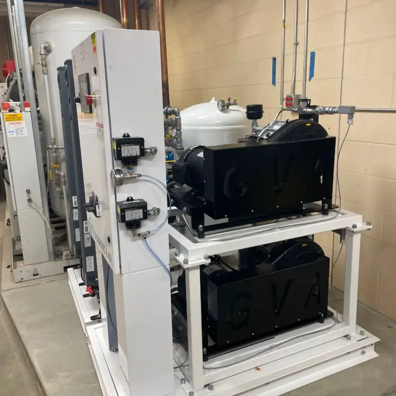 Duplex Lab Scroll Compressor System for hospital supporting colonoscopies and endoscopies